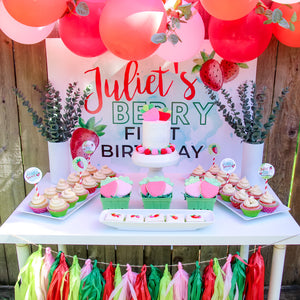 Berry First Birthday" Strawberry Party Printable Collection – MD Printables